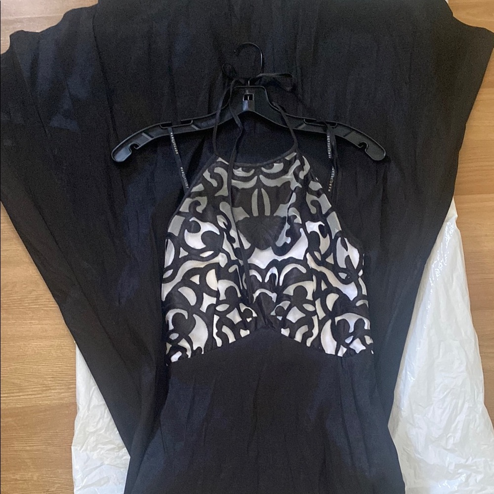 Black and White Halter Dress